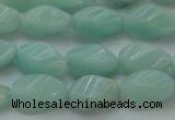 CAM361 15.5 inches 7*14mm twisted rice amazonite gemstone beads