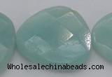 CAM367 15.5 inches 33*33mm faceted triangle amazonite beads