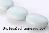 CAM42 15*20mm flat oval natural amazonite beads Wholesale