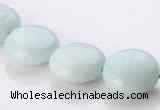 CAM59 14mm coin natural amazonite gemstone beads Wholesale