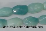 CAM609 15.5 inches 13*18mm faceted nugget Chinese amazonite beads