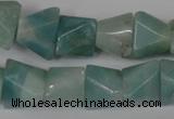 CAM612 15.5 inches 12*16mm pyramid Chinese amazonite gemstone beads