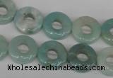 CAM636 15.5 inches 14mm donut Chinese amazonite gemstone beads