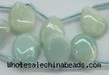 CAM651 Top-drilled 13*18mm flat teardrop amazonite beads