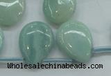 CAM652 Top-drilled 15*20mm flat teardrop amazonite beads