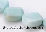 CAM73 20*20mm faceted rhombic natural amazonite beads Wholesale