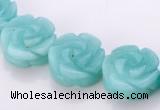 CAM79 natural amazonite 5*14mm carved flower beads Wholesale