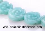 CAM80 5*16mm carved flower natural amazonite beads Wholesale