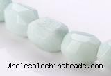 CAM84 faceted pebble natural amazonite 11*16mm beads Wholesale