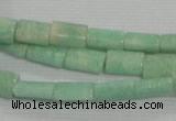 CAM854 15.5 inches 8*12mm flat tube natural Russian amazonite beads