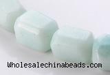 CAM86 16*17mm faceted pebble natural amazonite beads wholesale