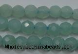 CAM905 15.5 inches 4mm faceted round amazonite gemstone beads wholesale