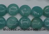 CAM916 15.5 inches 14mm flat round amazonite gemstone beads wholesale