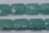 CAM961 15.5 inches 12*16mm faceted rectangle amazonite gemstone beads