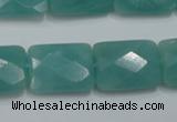 CAM963 15.5 inches 15*20mm faceted rectangle amazonite gemstone beads