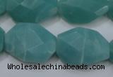 CAM968 15.5 inches 18*25mm twisted & faceted freefrom amazonite beads