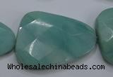 CAM970 15.5 inches 30*40mm faceted freefrom amazonite gemstone beads