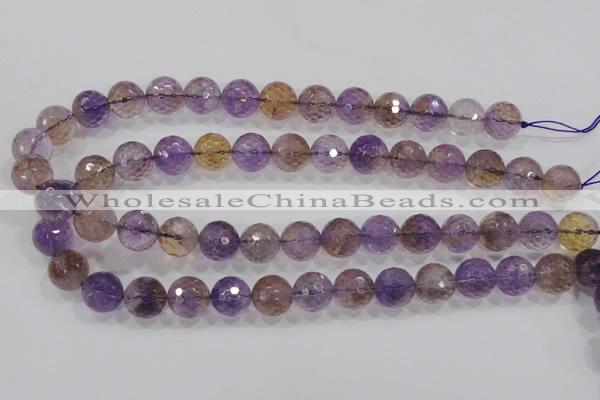 CAN14 15.5 inches 16mm faceted round natural ametrine beads