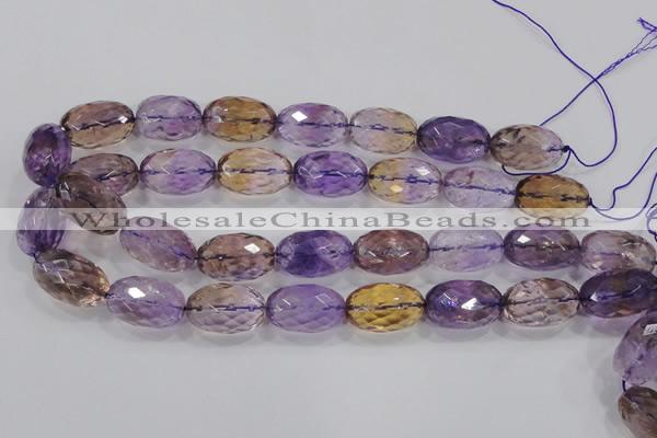 CAN22 15.5 inches 15*25mm faceted rice natural ametrine beads