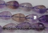 CAN24 15.5 inches 12*16mm faceted teardrop natural ametrine beads