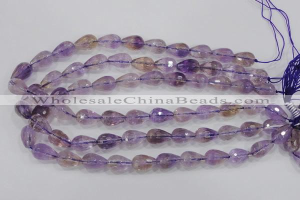 CAN24 15.5 inches 12*16mm faceted teardrop natural ametrine beads