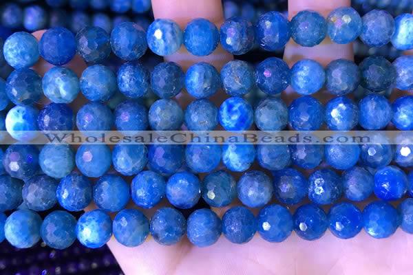 CAP660 15.5 inches 8mm faceted round apatite gemstone beads