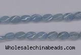 CAQ147 15.5 inches 5*7mm twisted oval natural aquamarine beads