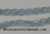 CAQ148 15.5 inches 6*8mm twisted oval natural aquamarine beads