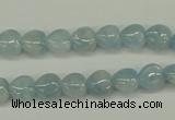 CAQ154 15.5 inches 8*8mm heart natural aquamarine beads