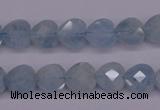 CAQ155 15.5 inches 10*10mm faceted heart natural aquamarine beads