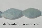 CAQ214 15.5 inches multi-size twisted natural aquamarine beads