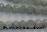 CAQ223 15 inches 8mm faceted round aquamarine beads wholesale