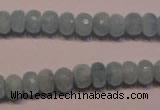 CAQ306 15.5 inches 5*8mm faceted rondelle natural aquamarine beads