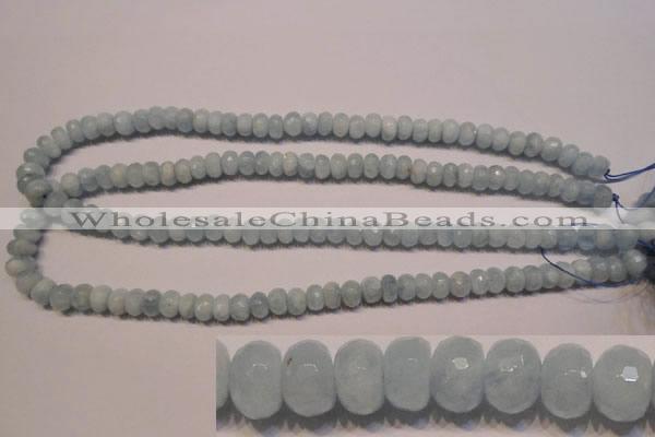 CAQ306 15.5 inches 5*8mm faceted rondelle natural aquamarine beads