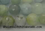 CAQ438 15.5 inches 10mm faceted round natural aquamarine beads