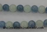 CAQ471 15.5 inches 8mm round natural aquamarine beads