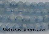 CAQ517 15.5 inches 5mm round AA grade natural aquamarine beads