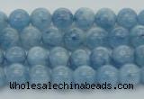 CAQ525 15.5 inches 4mm round AA+ grade natural aquamarine beads