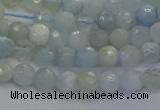 CAQ551 15.5 inches 4mm faceted round natural aquamarine beads