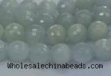 CAQ559 15.5 inches 4mm faceted round natural aquamarine beads