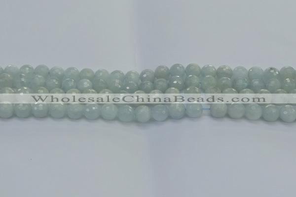 CAQ560 15.5 inches 6mm faceted round natural aquamarine beads