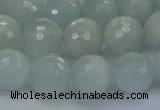 CAQ562 15.5 inches 10mm faceted round natural aquamarine beads