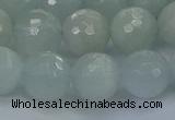 CAQ563 15.5 inches 12mm faceted round natural aquamarine beads