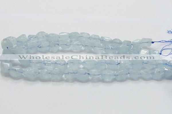 CAQ58 15.5 inches 14*16mm faceted nugget natural aquamarine beads