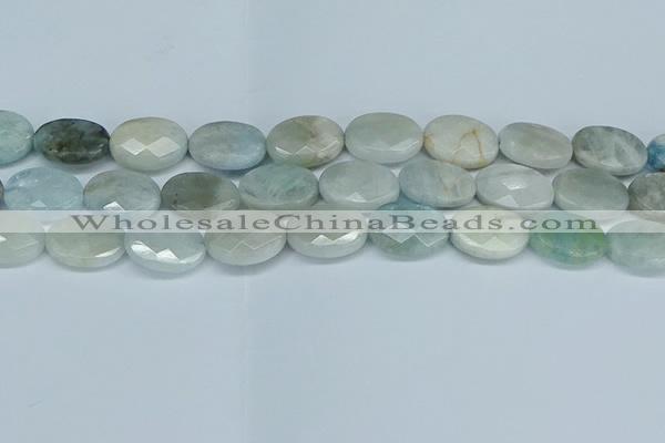 CAQ582 15.5 inches 13*18mm faceted oval aquamarine beads