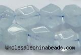 CAQ59 15.5 inches 16*20mm faceted nugget natural aquamarine beads