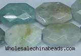 CAQ591 15.5 inches 18*25mm faceted freeform aquamarine beads