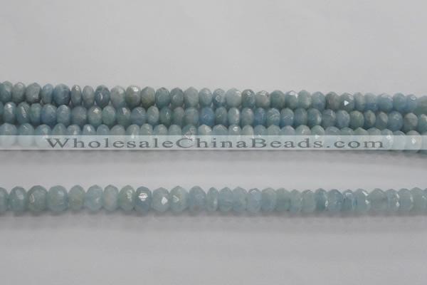 CAQ70 15.5 inches 5*7mm faceted rondelle AB grade aquamarine beads