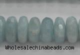 CAQ73 15.5 inches 6*13mm faceted rondelle AB grade aquamarine beads