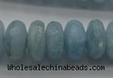 CAQ77 15.5 inches 6*11mm faceted rondelle A grade aquamarine beads